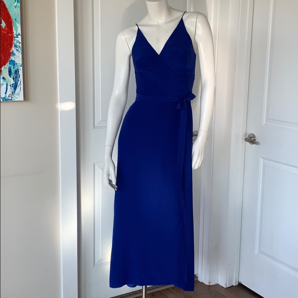 NWT Amanda Uprichard Royal Blue Wrap Maxi M - Picture 3 of 13